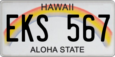 HI license plate EKS567