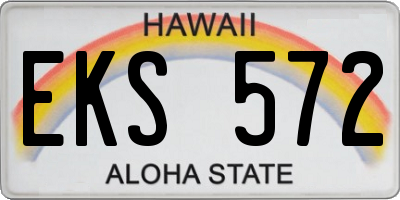 HI license plate EKS572