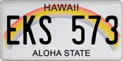 HI license plate EKS573