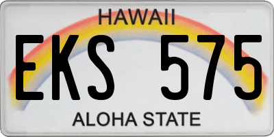 HI license plate EKS575