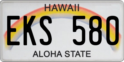 HI license plate EKS580