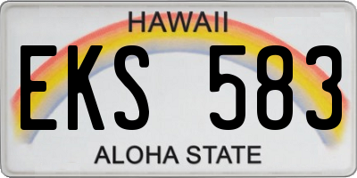 HI license plate EKS583
