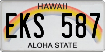 HI license plate EKS587