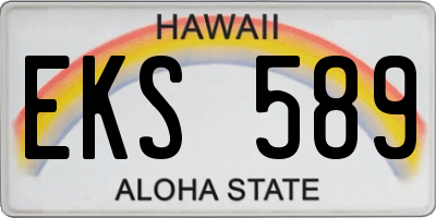 HI license plate EKS589