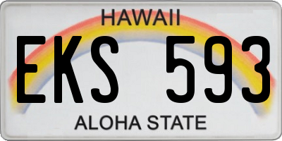 HI license plate EKS593
