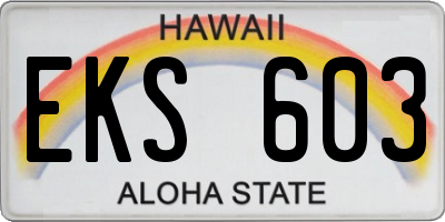 HI license plate EKS603