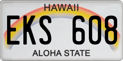 HI license plate EKS608