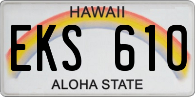 HI license plate EKS610