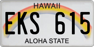 HI license plate EKS615
