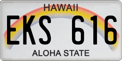 HI license plate EKS616