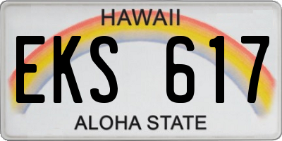 HI license plate EKS617
