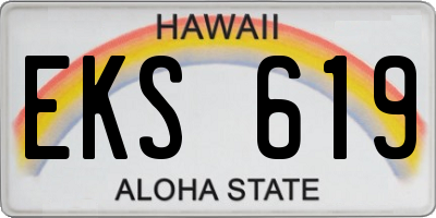 HI license plate EKS619