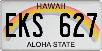 HI license plate EKS627