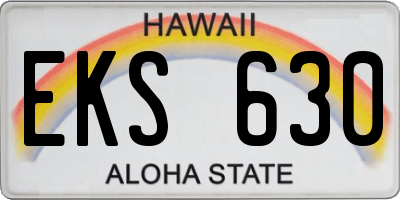 HI license plate EKS630