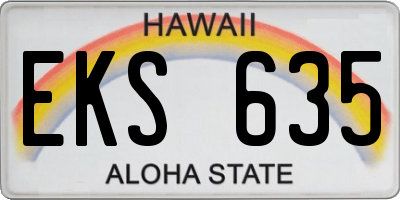 HI license plate EKS635