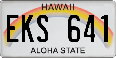HI license plate EKS641