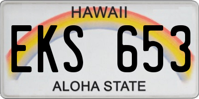 HI license plate EKS653
