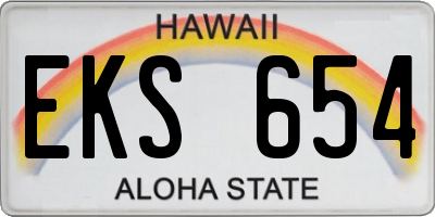 HI license plate EKS654