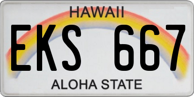 HI license plate EKS667