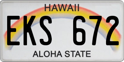 HI license plate EKS672