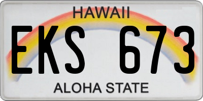 HI license plate EKS673