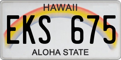 HI license plate EKS675