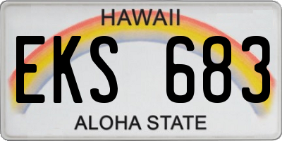 HI license plate EKS683