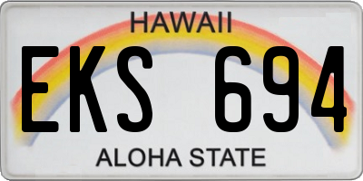 HI license plate EKS694