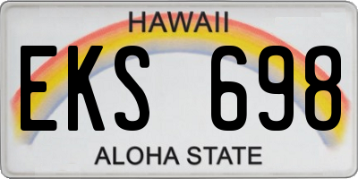 HI license plate EKS698