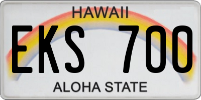 HI license plate EKS700
