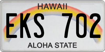 HI license plate EKS702