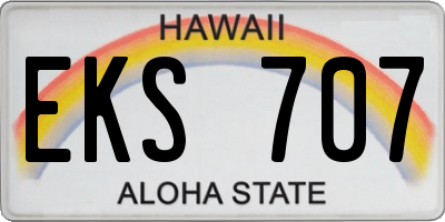 HI license plate EKS707