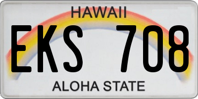 HI license plate EKS708