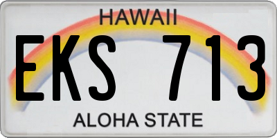 HI license plate EKS713