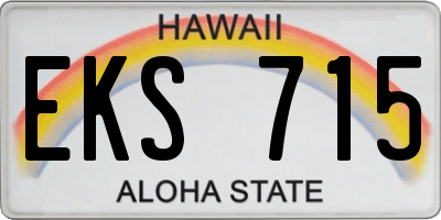 HI license plate EKS715