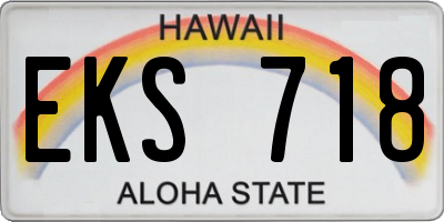 HI license plate EKS718