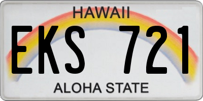 HI license plate EKS721