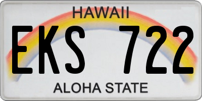 HI license plate EKS722