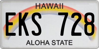 HI license plate EKS728