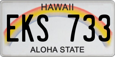 HI license plate EKS733