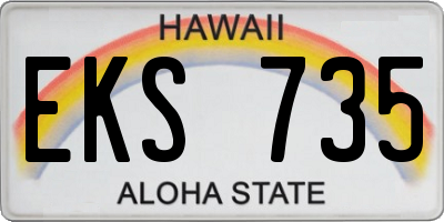 HI license plate EKS735