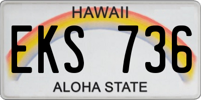 HI license plate EKS736