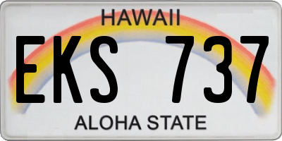 HI license plate EKS737