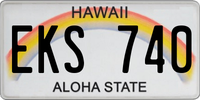 HI license plate EKS740