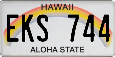 HI license plate EKS744