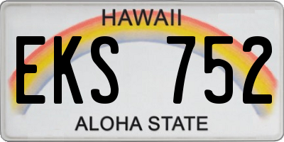 HI license plate EKS752