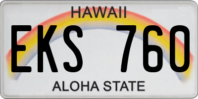 HI license plate EKS760