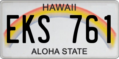 HI license plate EKS761