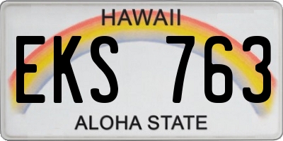 HI license plate EKS763