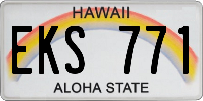 HI license plate EKS771